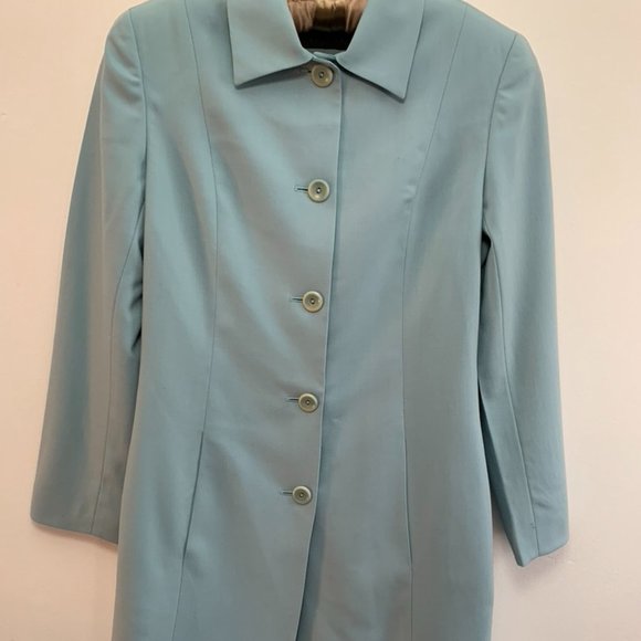 Dana Buchman Robin's-Egg Blue Spring Coat - Picture 4 of 14